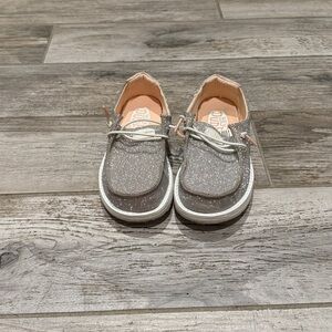 Hey Dude Kids Sparkly Gray Sneakers